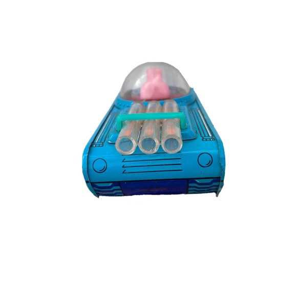 RED CHINA TIN FRICTION STARS-LANDING SPACE TANK MF 710.  VINTAGE TOY. - Picture 2 of 8